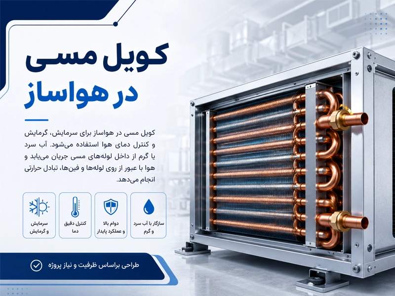 کویل مسی در هواساز برای سرمایش، گرمایش